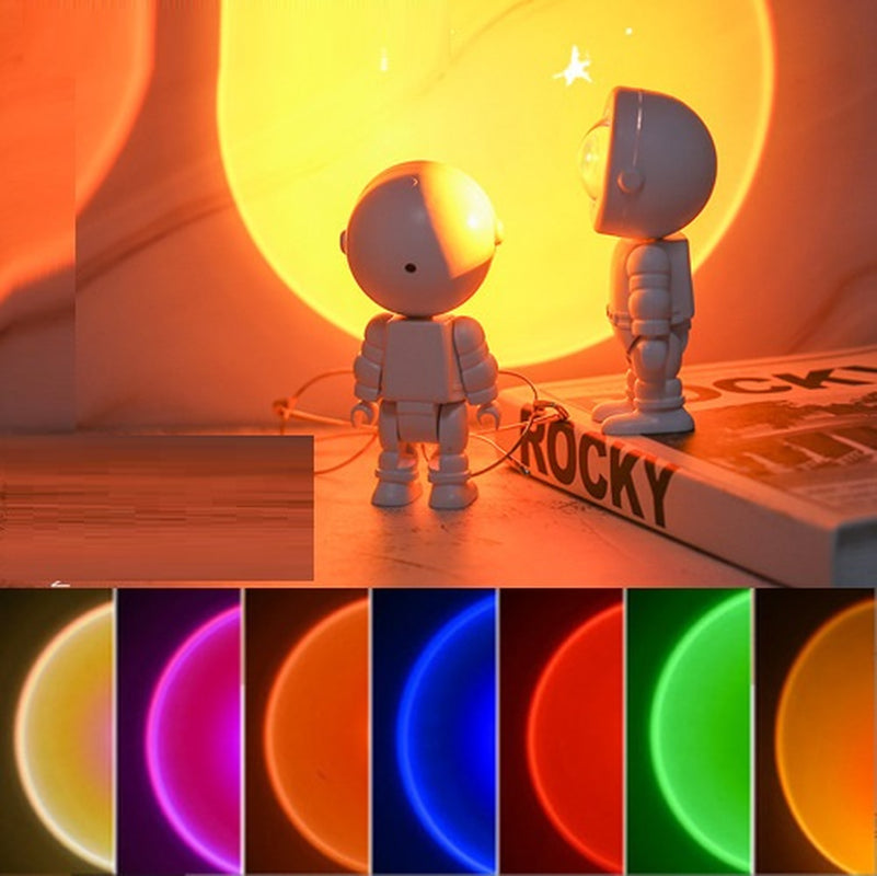 Astronaut Light Projector - Rechargeable Sunset & Rainbow Lamp