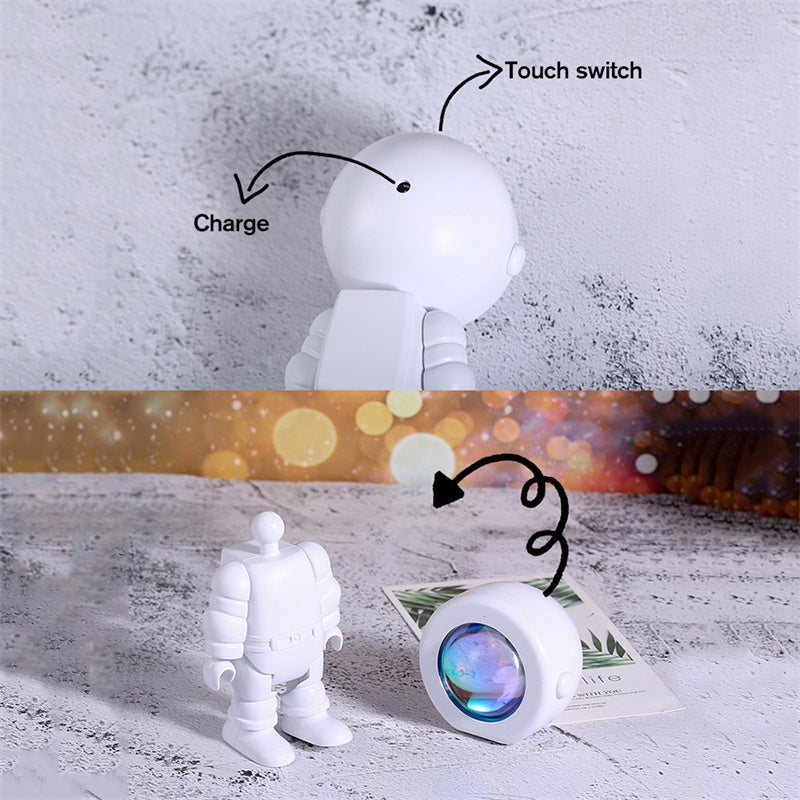 Astronaut Light Projector - Rechargeable Sunset & Rainbow Lamp